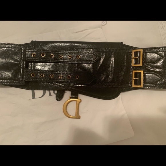 Hard to find Dior Saddle Belt in Lambskin - Picture 4 of 6